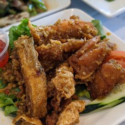 Spicy Fried Salmon Belly