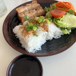 Crispy Pork Belly W/ Woven Rice Noodle