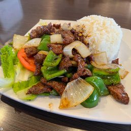 French Style Beef Filet Mignon on Rice