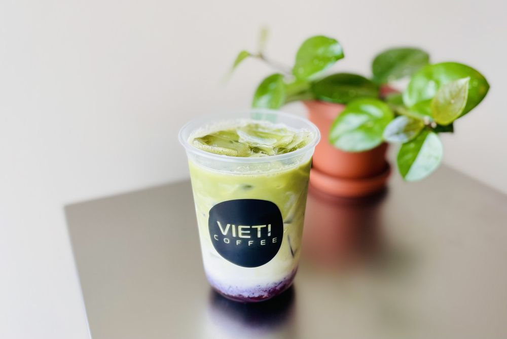 Blueberry Matcha Latte
