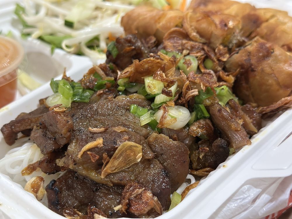 Grilled Pork Over Noodles