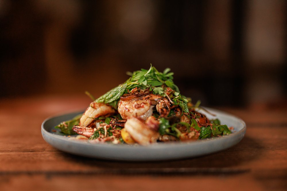 Herbaceous Chili Prawns