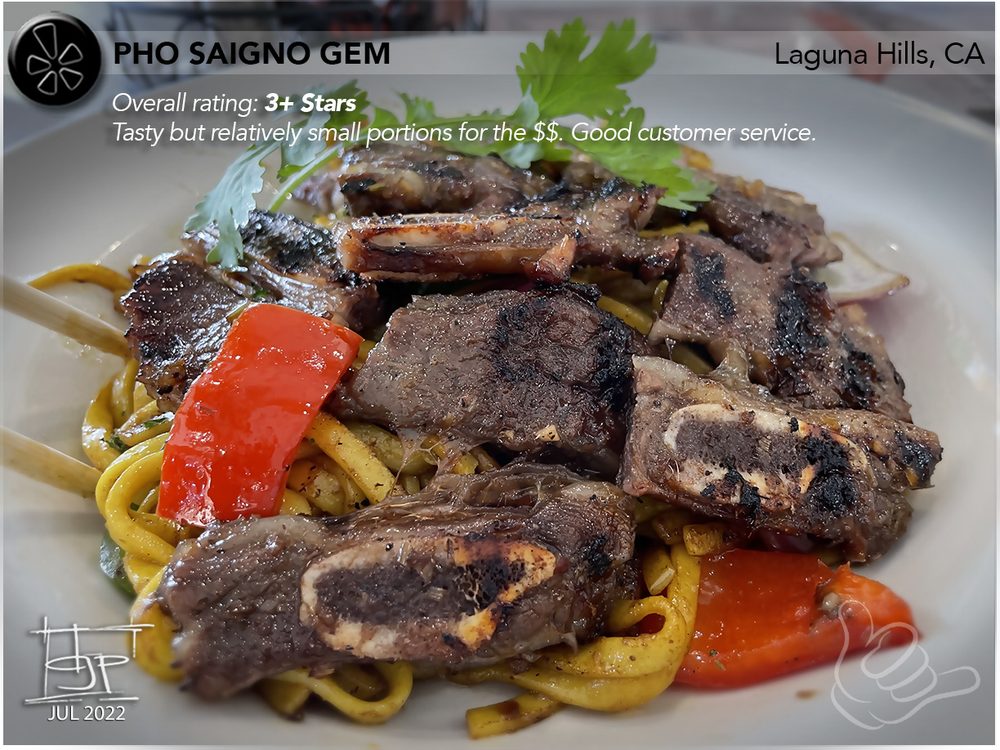 Garlic Noodle with B.b.q Beef Short Ribs / Mi Bo Toi Suon Bo Dai Hon