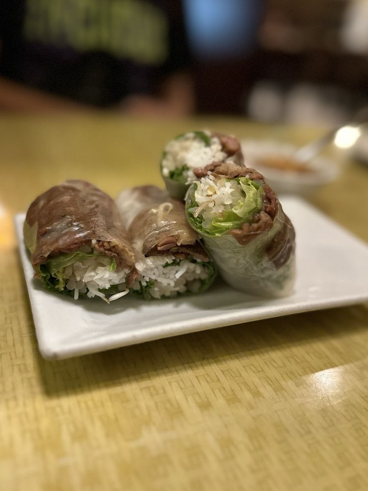 Char Grilled Pork Spring Rolls