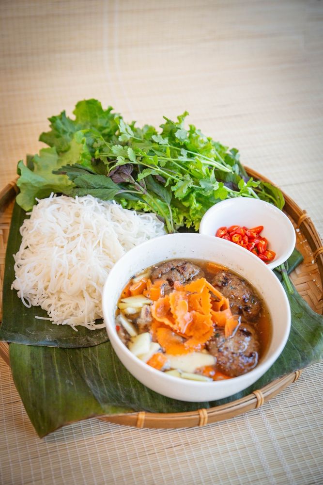Hanoi-style Vermicelli with Grilled Pork Patties