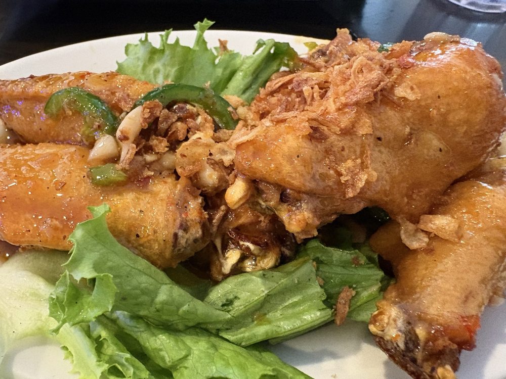 Fried Chicken Leg in Special Sauce with White Rice