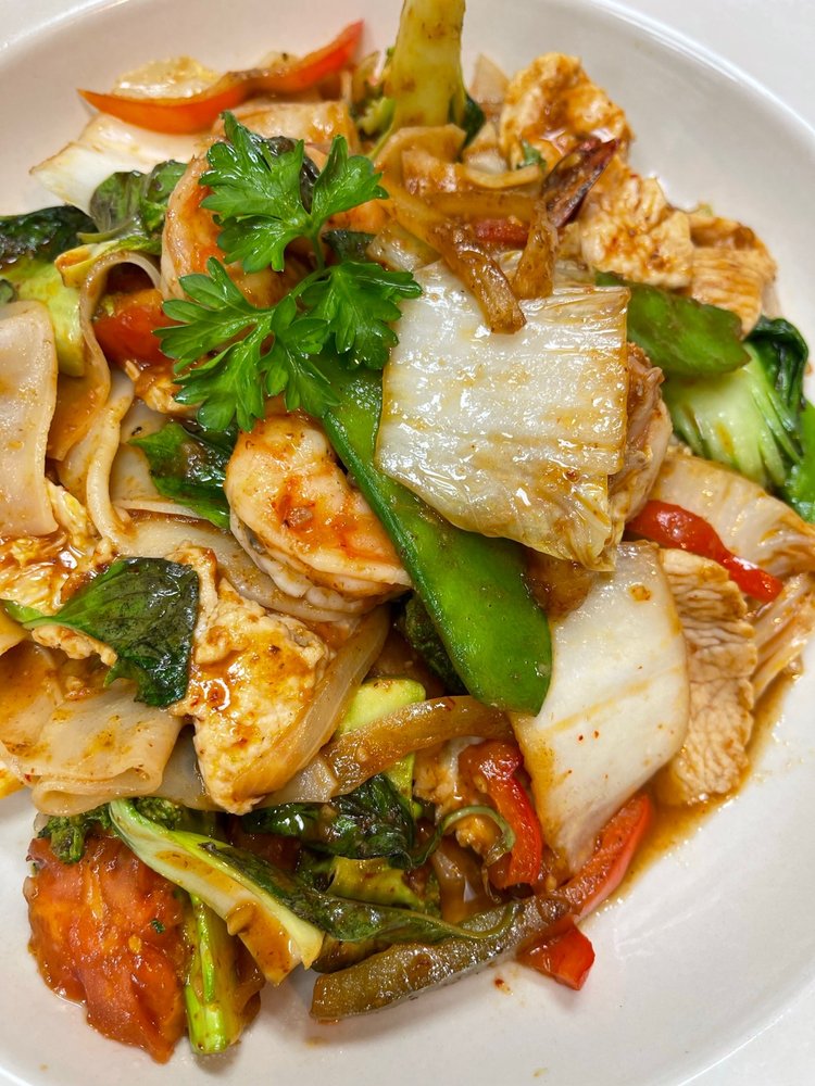 Drunken Noodle Amish Chicken and Shrimp