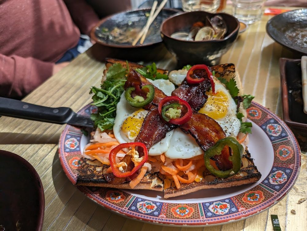 Fried Egg Bahn Mi with Soy Glazed Bacon