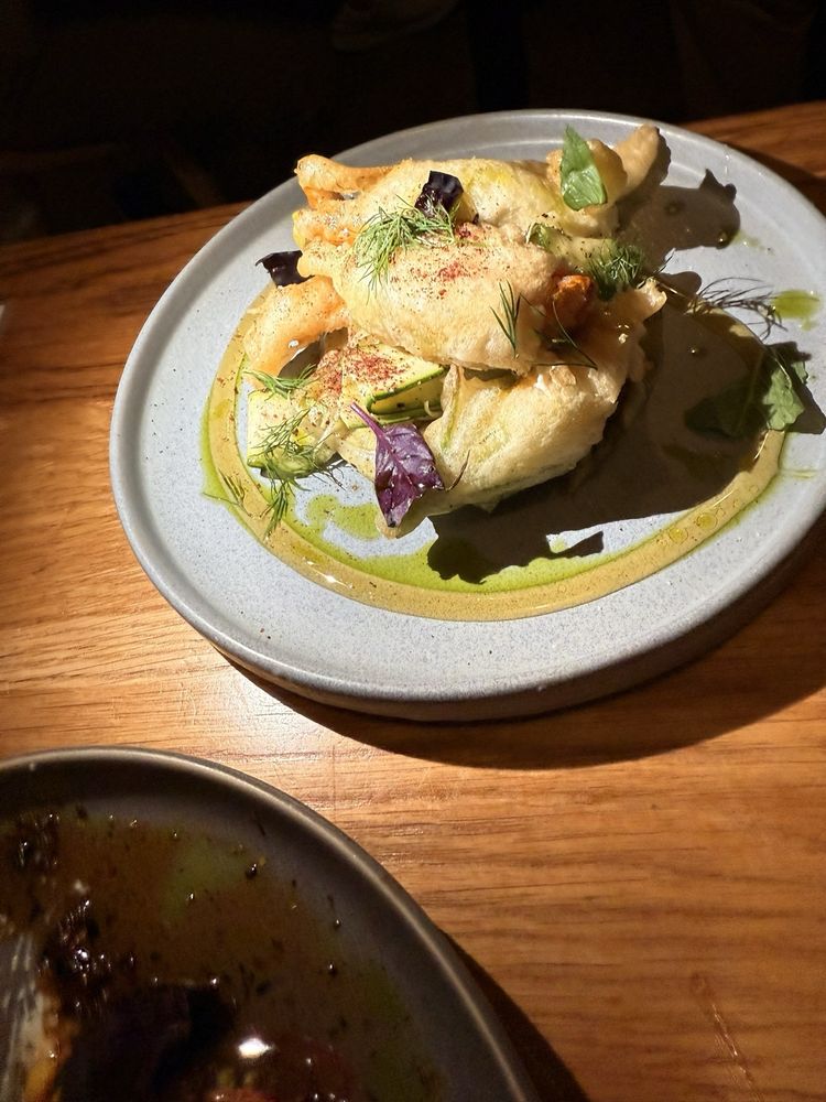 Goat Cheese Stuffed Squash Blossoms