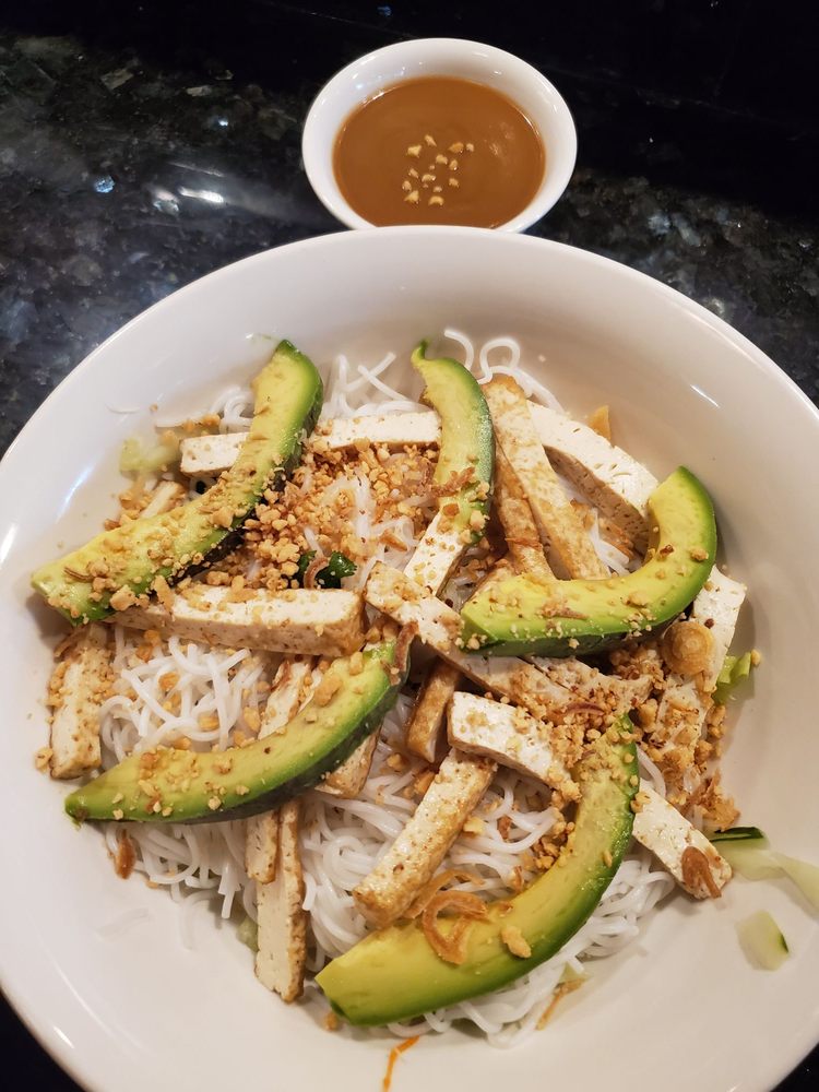 Tofu Avocado Noodle Salad Bowl
