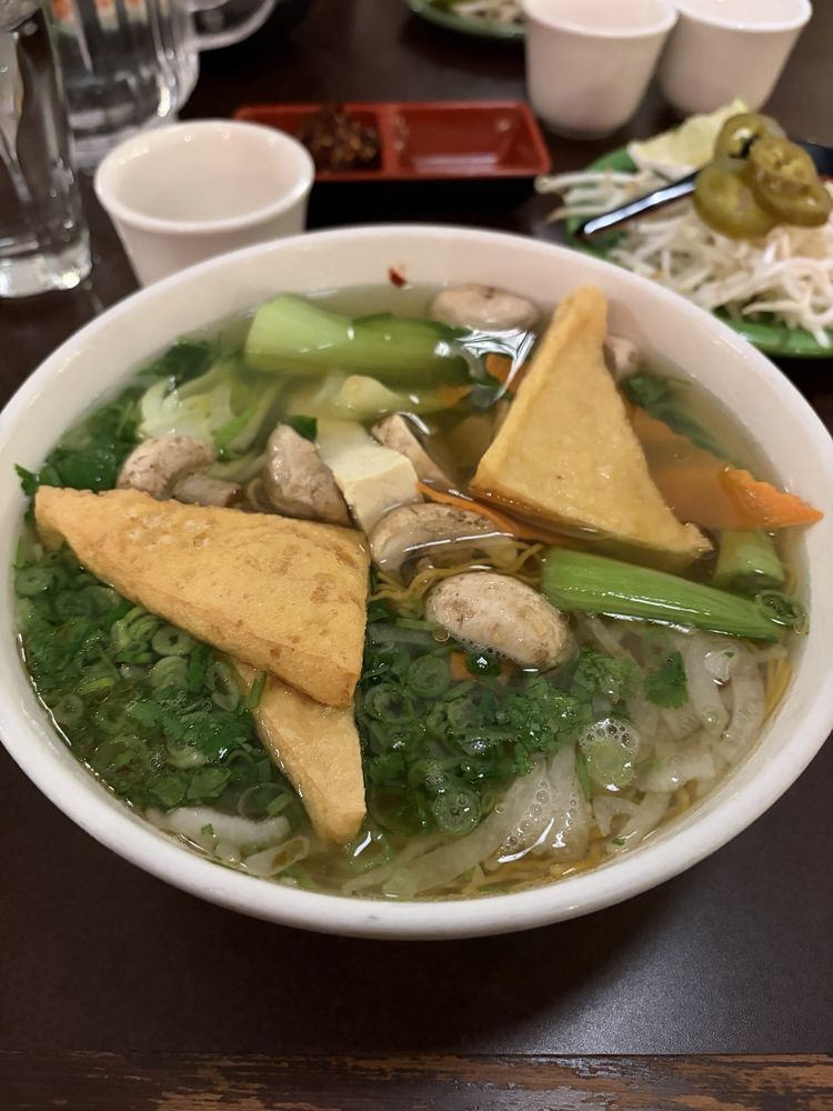 Vegetarian Egg Noodles Soup