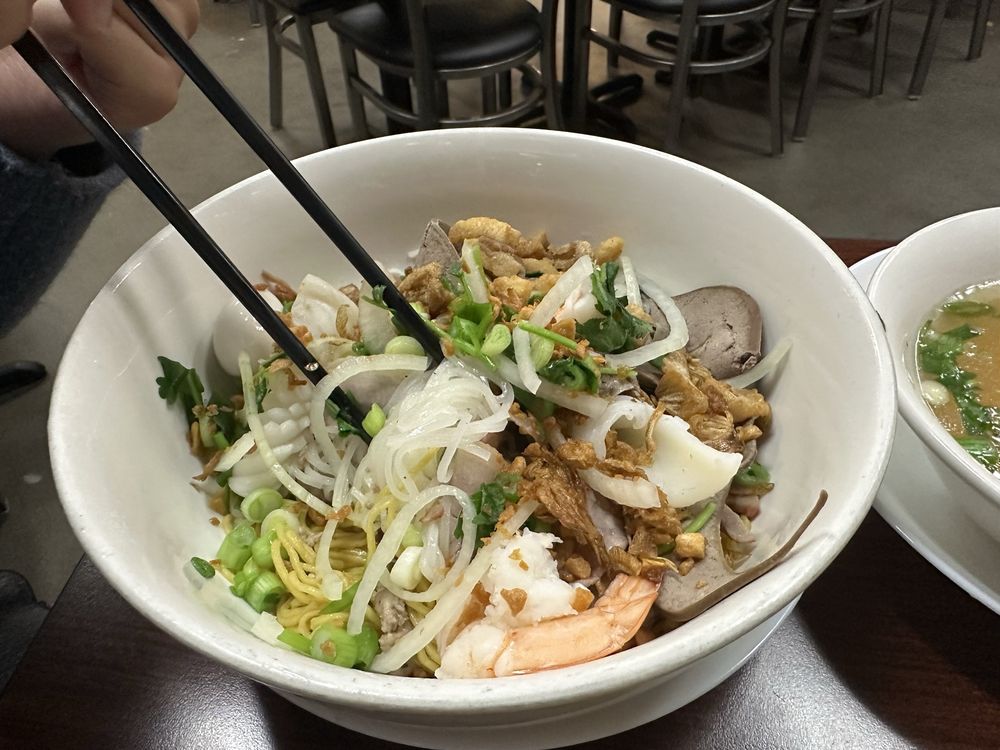 Chicken Leg Quarter Rice Noodle Soup