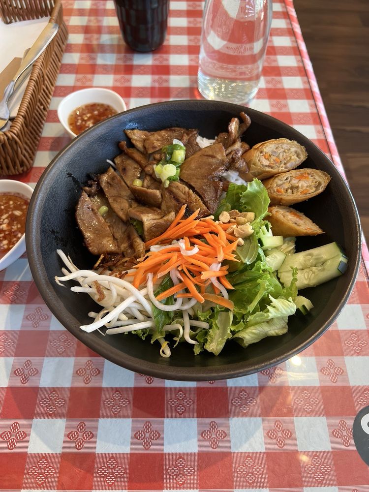 Grilled Pork & Crispy Egg Roll Vermicelli - Bún Thịt Nướng Chả Giò