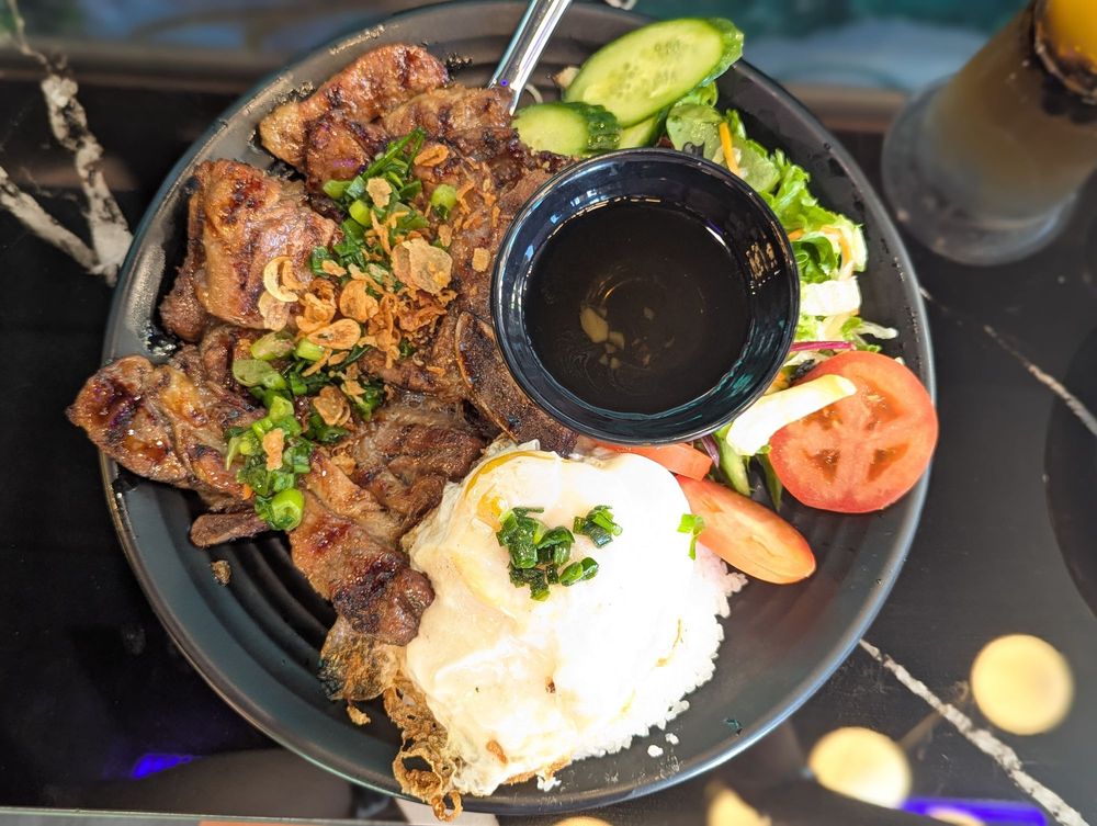 Broken Rice Pork Chop Plate