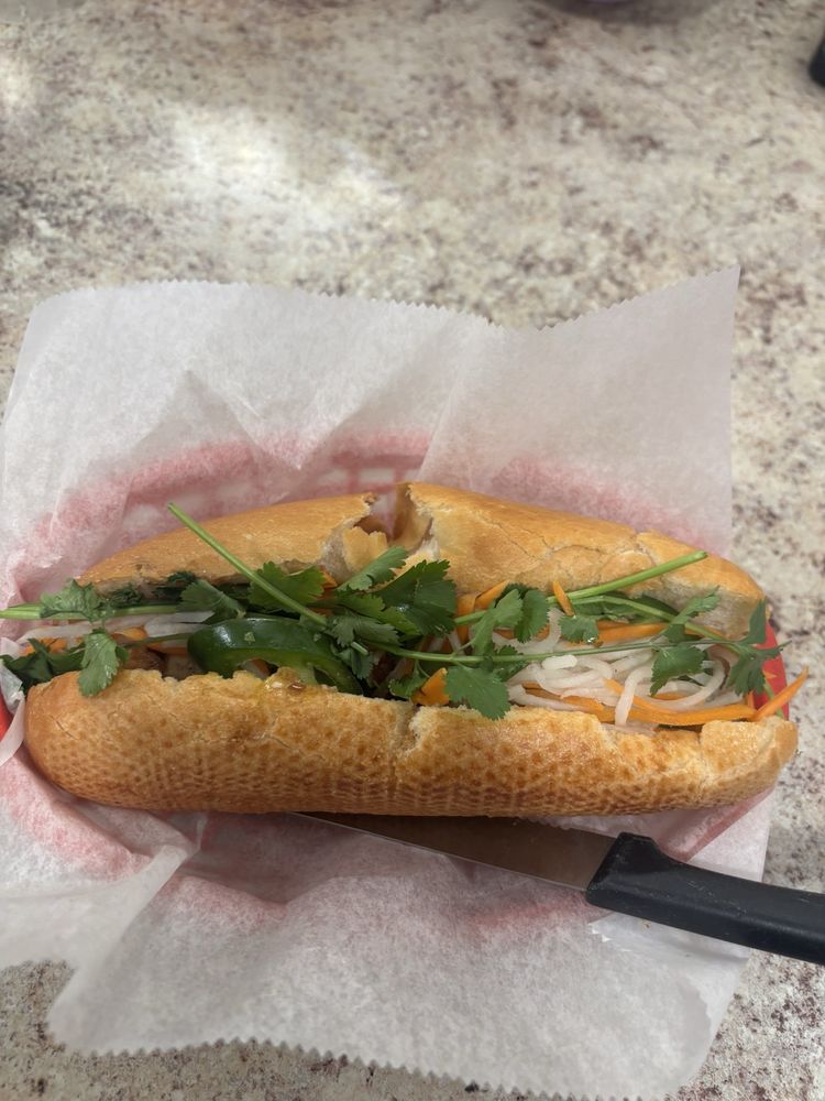 Bahn Mi Thit Heo Nuong with Shrimp Spring Roll