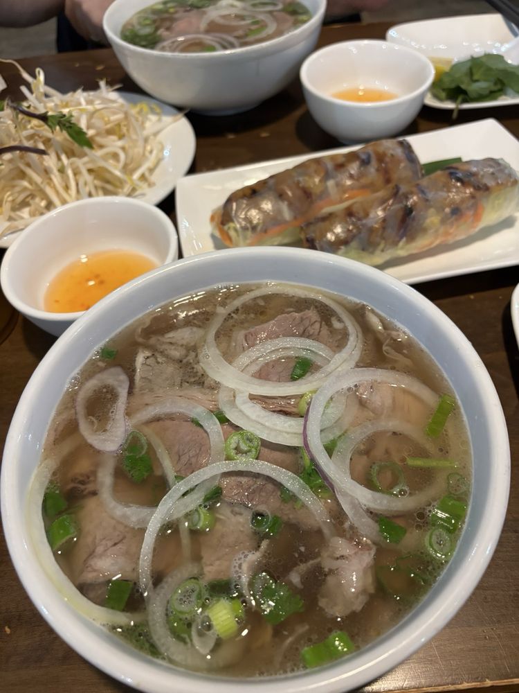 Grilled Lemongrass Beef With Pork Spring Rolls
