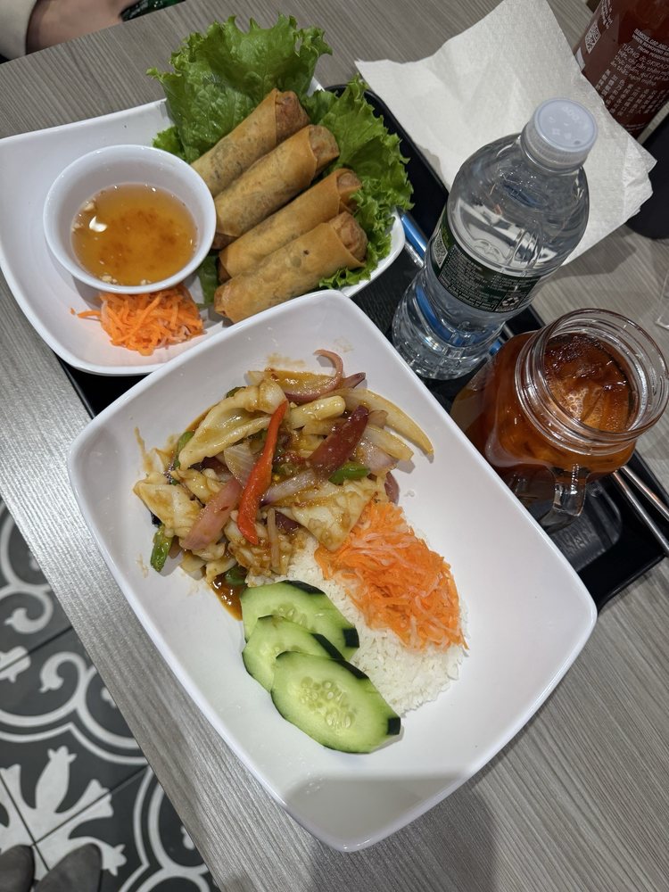 Lemon Grass Squid Over Rice