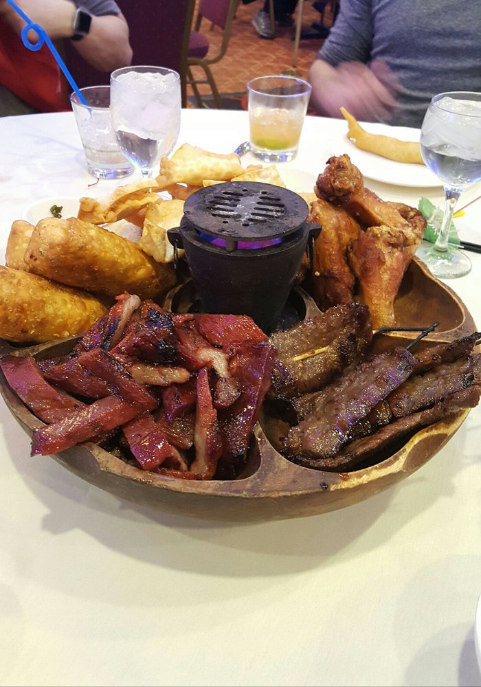 Chicken Wings, Shrimp with Lobster Sauce, Egg Roll Combo Plate