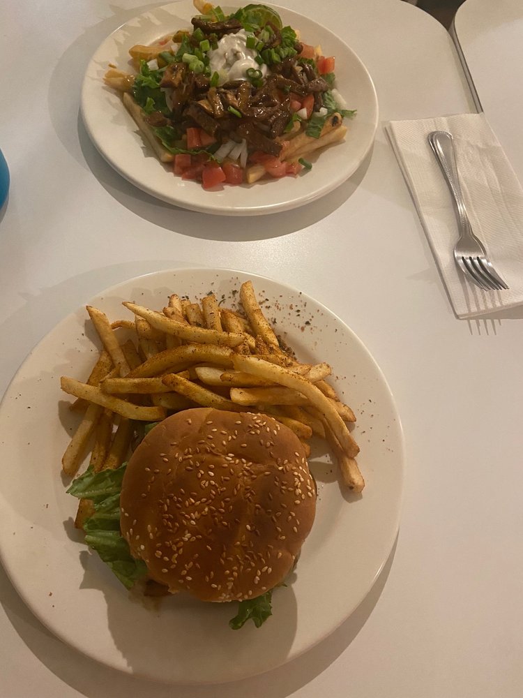 Hawaiian Burger with Rainbow Salad