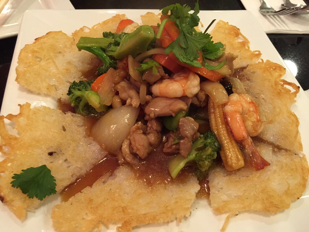 Combination of Pan Fried Noodle Plate