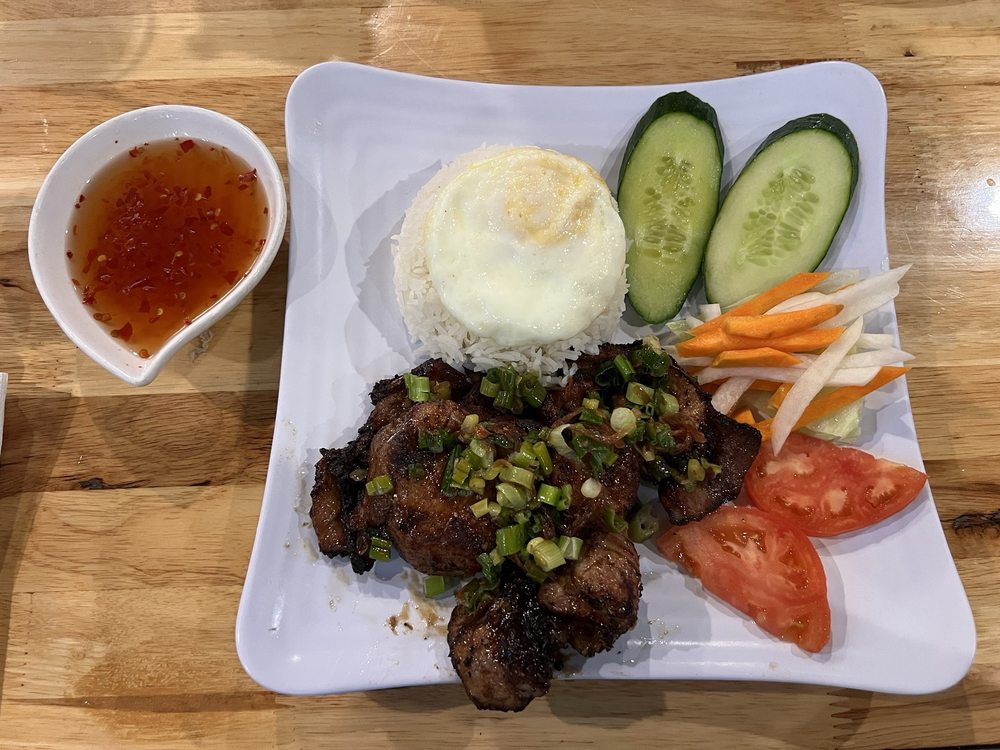 Charbroiled Pork Chop & Sunny Side up Eggs