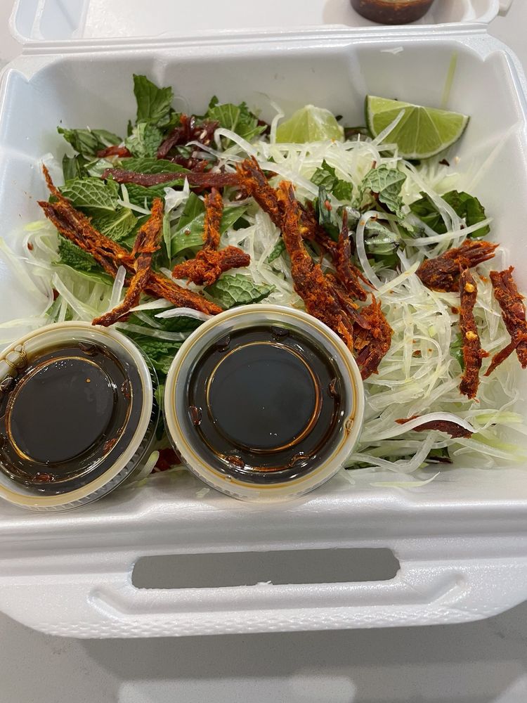 Vietnamese Beef Jerky Papaya Salad