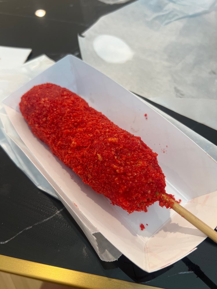 Hot Cheetos Korean Hot Dog