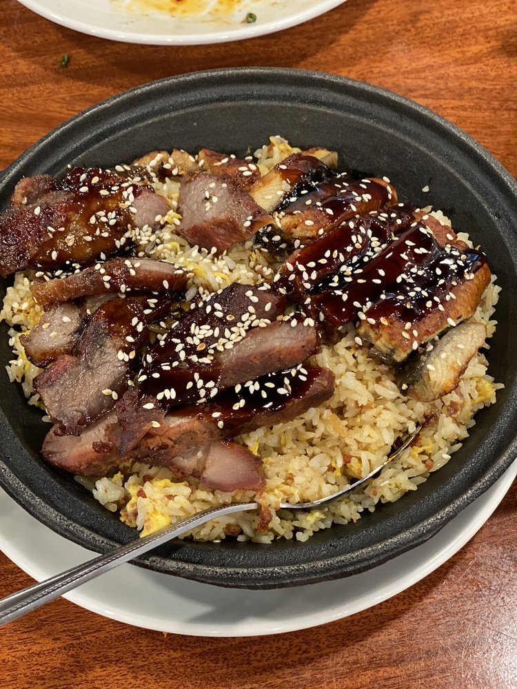BBQ Pork & Smoked Eel Over Fried Rice / 鳗鱼叉烧炒饭