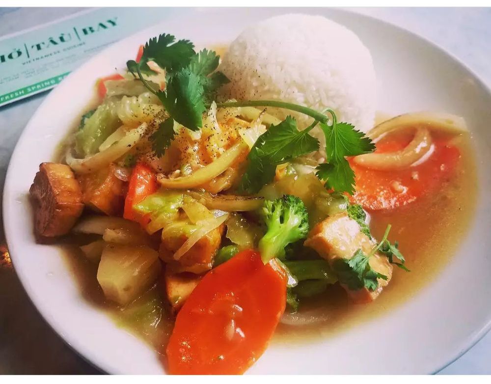 Tofu Veggie Rice Plate