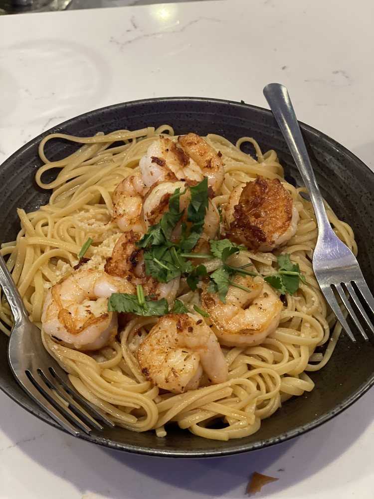 Garlic Butter Noodles with Blackened Shrimp
