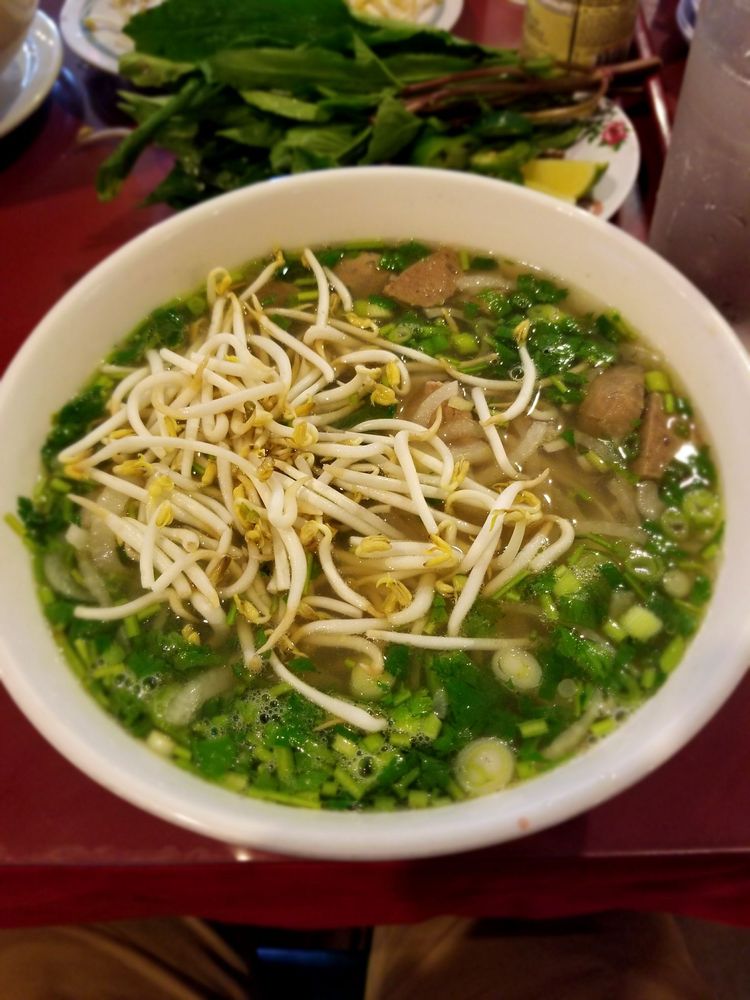 Pho with Eye Round Steak and Meatballs