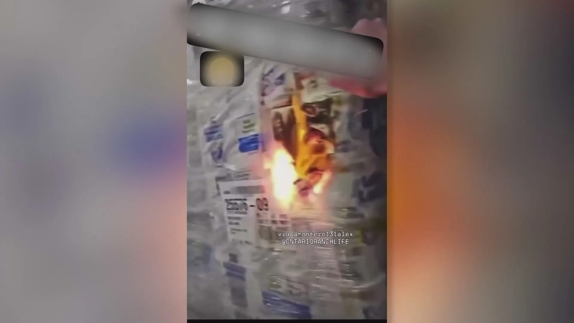 Khung hình từ video tự quay của thủ phạm Chamel Abdulkarim khi đang châm lửa.