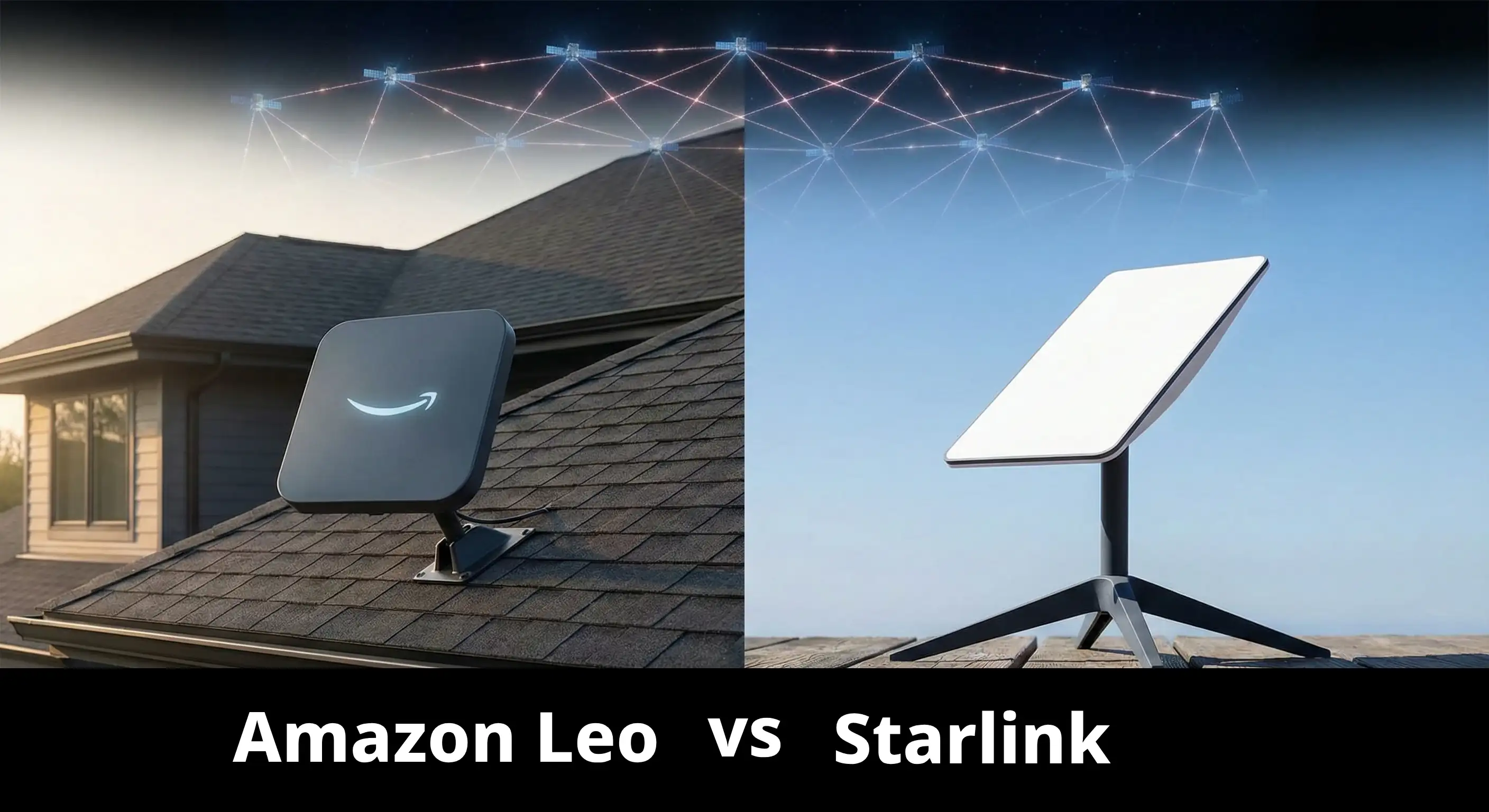 inh họa so sánh mạng vệ tinh LEO Amazon Leo (Project Kuiper) và Starlink của SpaceX – Amazon đẩy mạnh cạnh tranh internet vệ tinh toàn cầu sau khi thâu tóm Globalstar