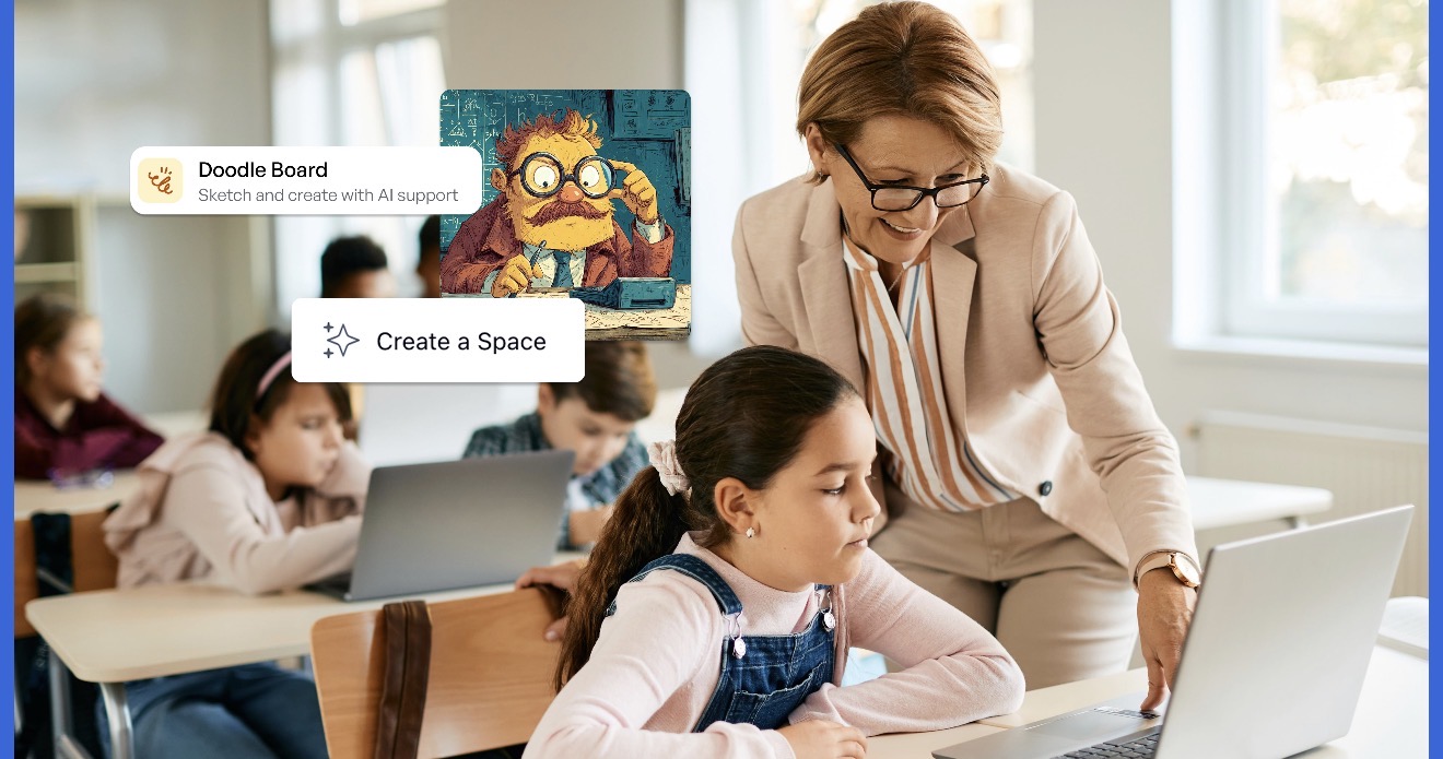 Giáo viên hướng dẫn học sinh sử dụng AI trong lớp học. Nguồn: SchoolAI