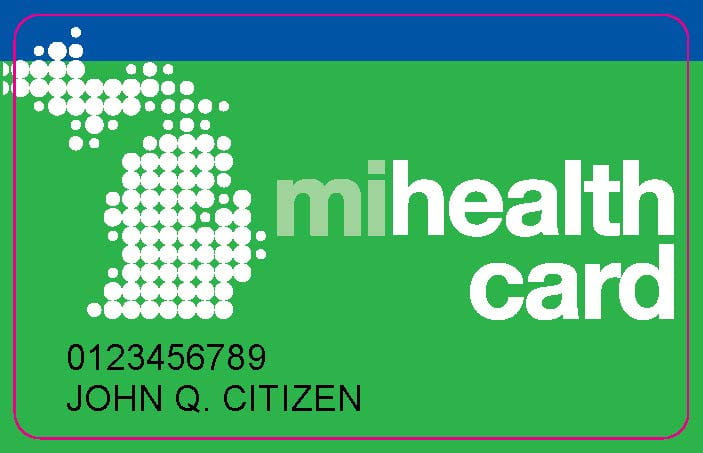Thẻ mihealth (Medicaid Michigan). Nguồn: Michigan DHHS